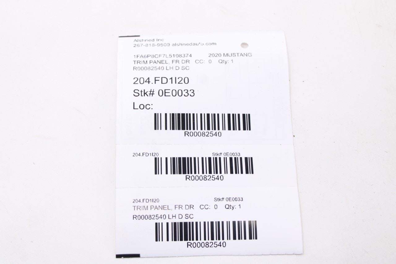 2018-20 Ford Mustang GT Coupe Front Left Door Trim Panel JR3B-6323943-AH *ReaD* - Alshned Auto Parts
