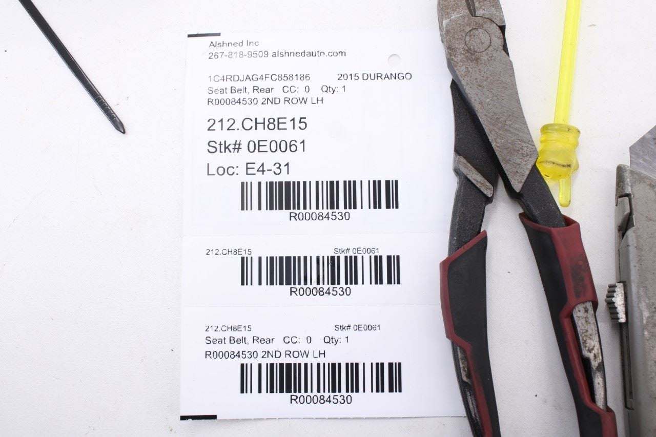 2014-18 Dodge Durango SXT 3.6L Rear Driver Left Side 2nd Row Seat Belt Retractor - Alshned Auto Parts
