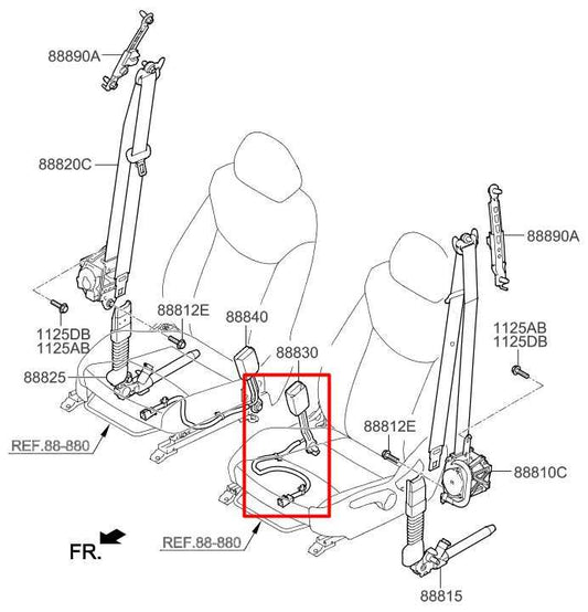 2016-20 Hyundai Elantra Value Edition 2.0L FWD Front Left Side Seat Belt Buckle - Alshned Auto Parts