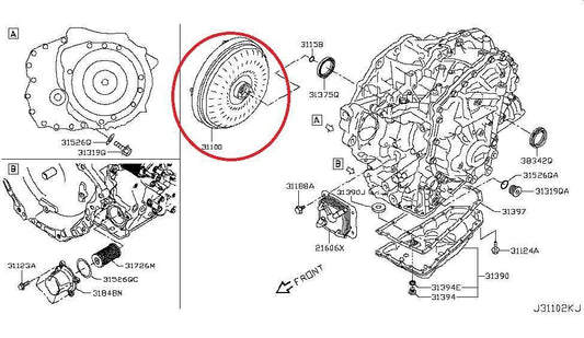 19-20 Infiniti QX60 Pure AWD Automatic Transmission Torque Converter 31100-29X3E - Alshned Auto Parts
