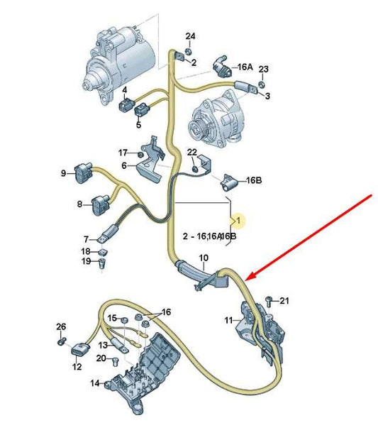 2012 Audi A7 Premium 3.0L Starter Alternator Wire Wiring Harness 4G1971228AM - Alshned Auto Parts