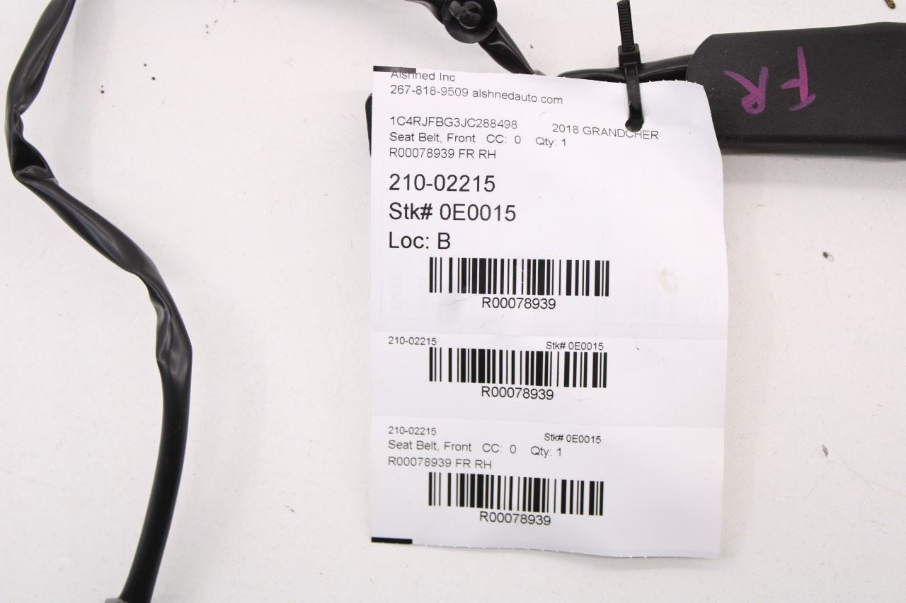 2014-2018 Jeep Grand Cherokee Limited 3.6L 4WD Front Right Side Seat Belt Buckle - Alshned Auto Parts