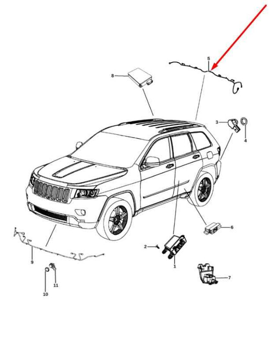 2014-2015 Jeep Grand Cherokee Limited Rear Bumper Wire Harness with Park Sensors - Alshned Auto Parts
