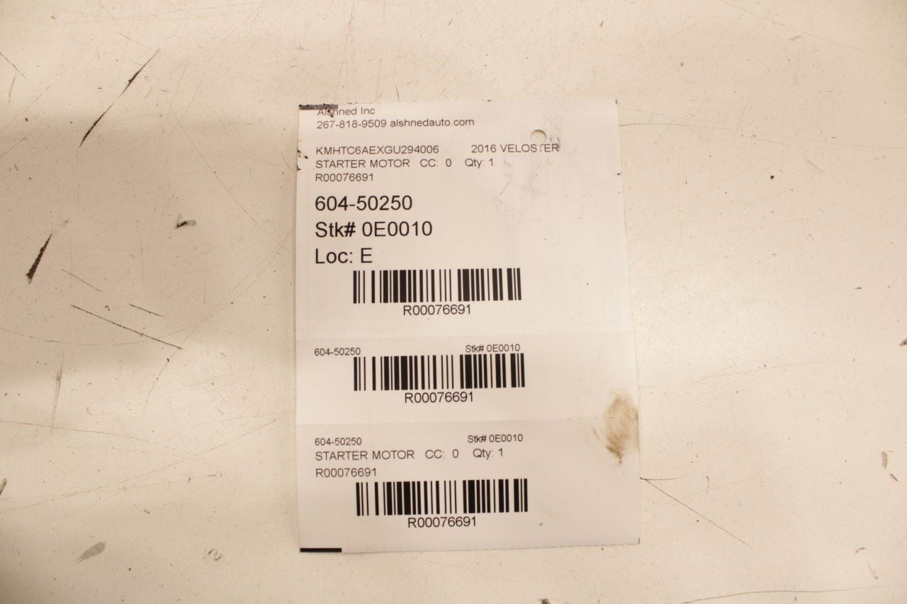 2011-2017 Hyundai Veloster Turbo 1.6L Engine Starter Motor 36100-2B502 OEM - Alshned Auto Parts