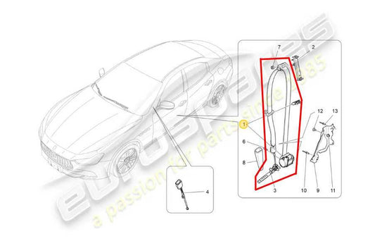 2014-21 Maserati Ghibli S Q4 3.0L Front Passenger Right Side Seat Belt Retractor - Alshned Auto Parts