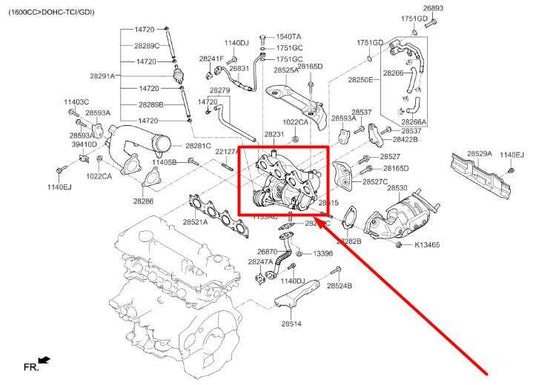 15-17 Hyundai Veloster Turbo 1.6L Engine Motor Turbocharger 81K 28231-2B740 OEM - Alshned Auto Parts