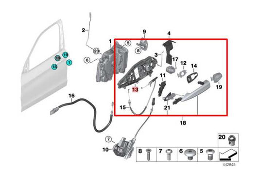14-18 BMW X5 xDrive35i 3.0L AWD Front Passenger Right Side Door Exterior Handle - Alshned Auto Parts
