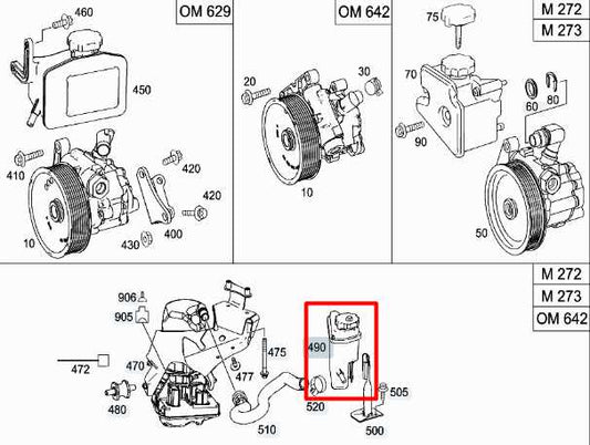 10-13 Mercedes-Benz S550 Power Steering Fluid Oil Reservoir Bottle 221-466-03-02 - Alshned Auto Parts