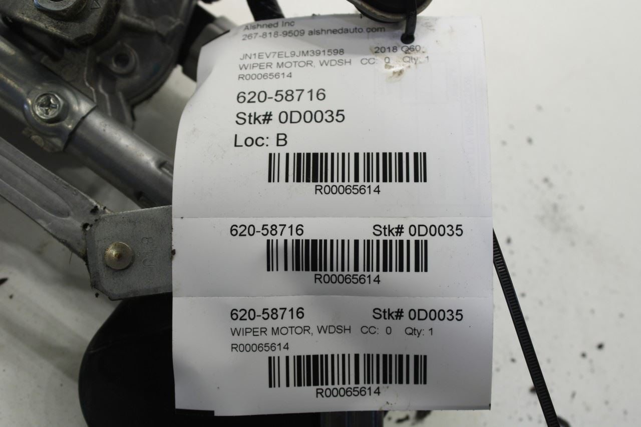 2017-2022 Infiniti Q60 Luxe Front Windshield Wiper Transmission Linkage w/ Motor - Alshned Auto Parts