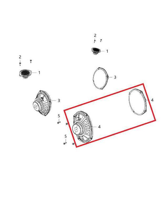 2011-25 RAM 1500 Big Horn Rear Right and Left Door Audio Speaker Set 05064358AB - Alshned Auto Parts