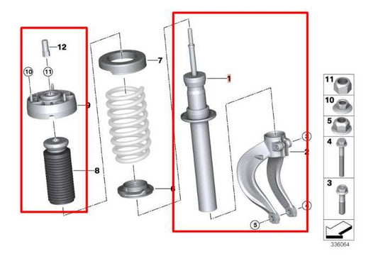 14-18 BMW X5 xDrive35i 3.0L AWD Front Right Side Suspension Shock Strut Absorber - Alshned Auto Parts