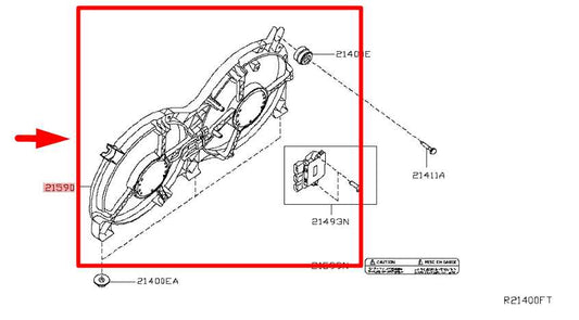 13-24 Nissan Pathfinder Dual Radiator Cooling Fan Motor Assembly 21481-3JA0E OEM - Alshned Auto Parts
