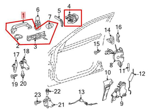 10-16 Mercedes-Benz E350 Sport 4Matic Front Door Driver LH Side Exterior Handle - Alshned Auto Parts
