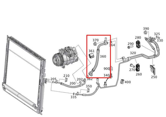 2014-15 Mercedes-Benz ML350 3.5L RWD AC Conditioning Suction Pressure Hose Line - Alshned Auto Parts