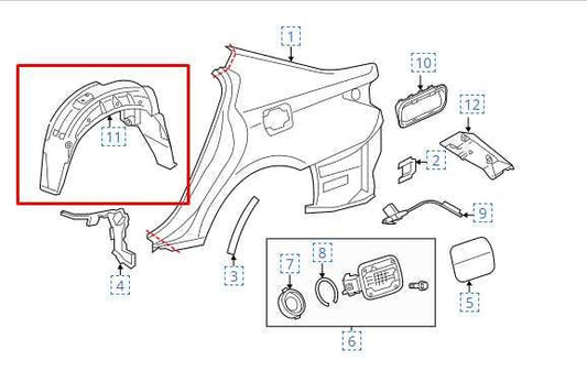 2013-20 Lexus GS350 Rear Right Wheelhouse Liner Splash Shield 65637-30141 *ReaD* - Alshned Auto Parts