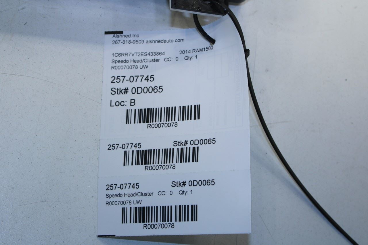 2014 Ram 1500 Laramie Crew Cab Speedometer Gauge Instrument Cluster 160K Mileage - Alshned Auto Parts