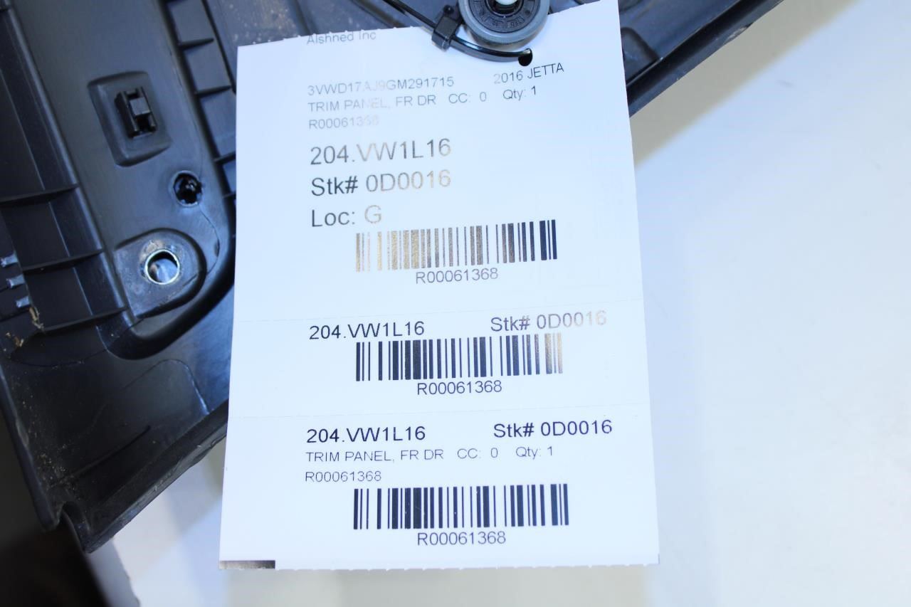 2013-2018 Volkswagen Jetta Sport Front Right Door Trim Panel 5C7-867-012-J-HON - Alshned Auto Parts