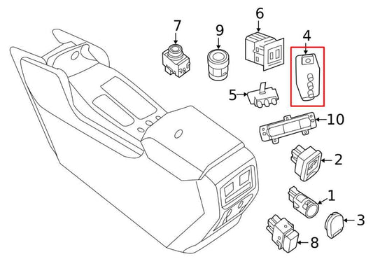 16-20 Nissan Pathfinder SV 3.5L Center Console Dual USB Port Aux Jack Media Hub - Alshned Auto Parts