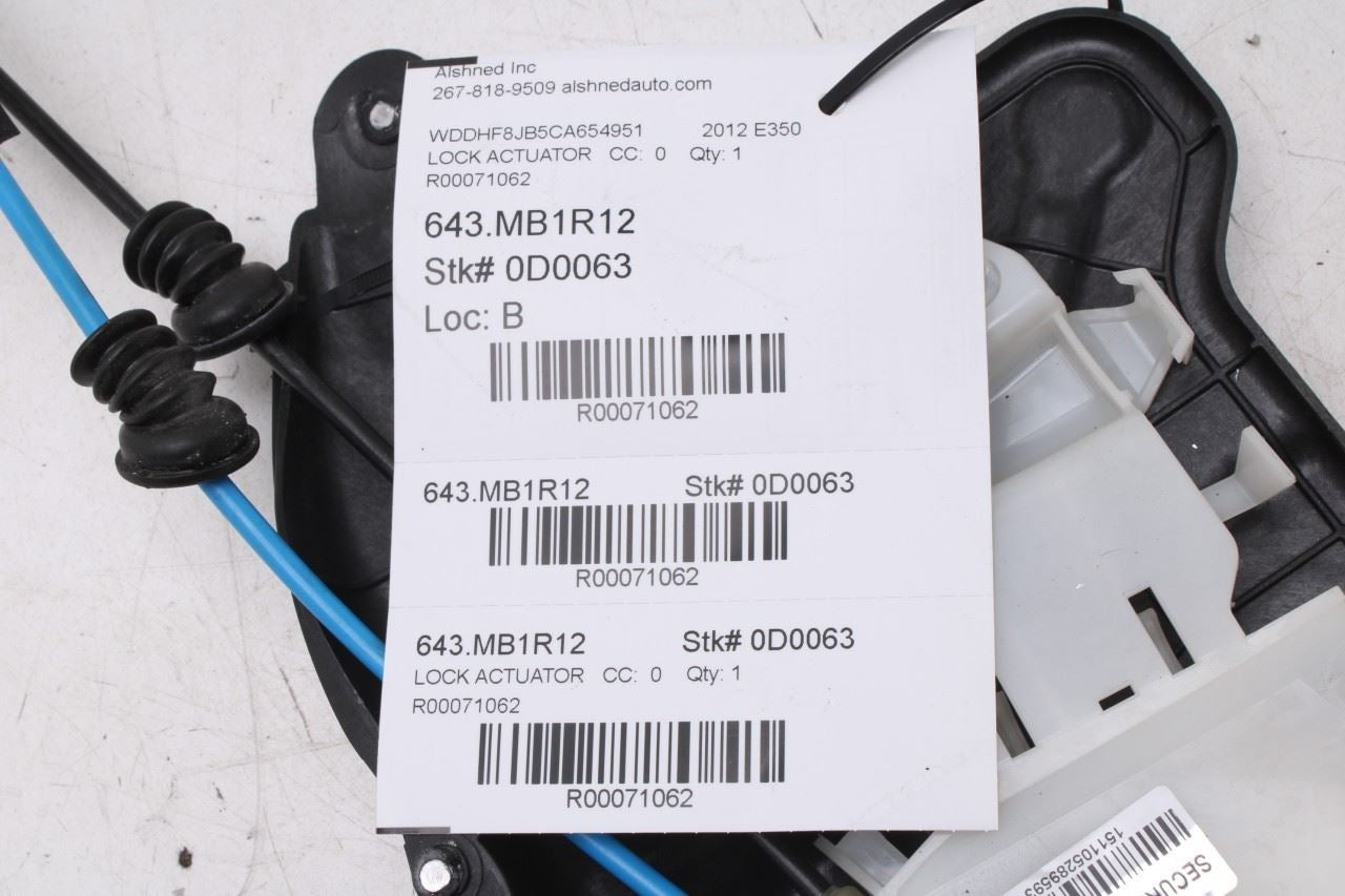 2010-2016 Mercedes-Benz E350 Sport 4MATIC Rear Left Door Lock Latch Actuator - Alshned Auto Parts