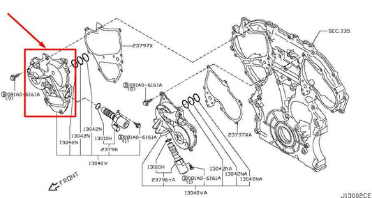 2014-17 Infiniti QX50 3.7L Engine Front Right Timing VTC Camshaft Sprocket Cover - Alshned Auto Parts