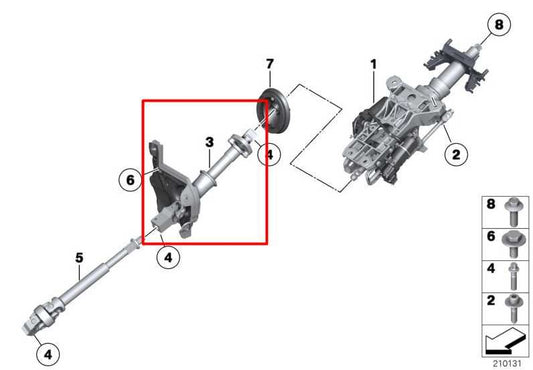 2010-15 BMW 750Li xDrive 4.4L AWD Steering Column Intermediate Lower Shaft Joint - Alshned Auto Parts