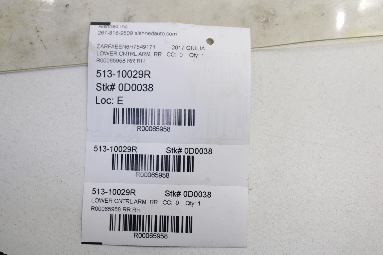 17-23 Alfa Romeo Giulia Ti AWD 2.0L Rear Passenger Right Side Lower Control Arm - Alshned Auto Parts