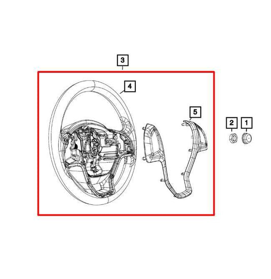 2016-2017 RAM Promaster City Steering Wheel w/ Control Buttons 6FA82LXHAA OEM - Alshned Auto Parts