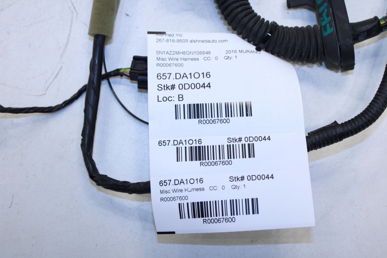 15-18 Nissan Murano Platinum Front Right Passenger Door Wire Harness 24124-5AA0B - Alshned Auto Parts