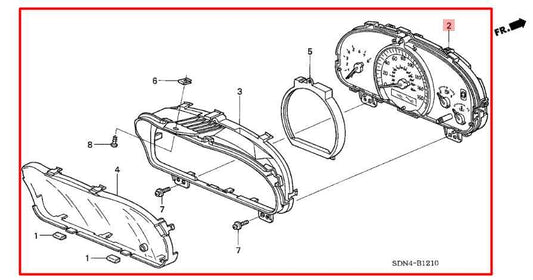 2003 Honda Accord EX-V6 Speed Gauge Instrument Cluster 279K Mileage 78100SDPA21 - Alshned Auto Parts