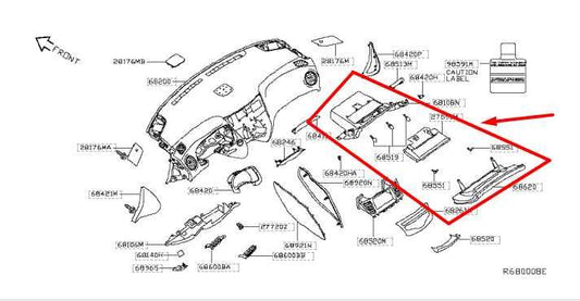2014-2019 Infiniti QX60 Glove Box Storage Compartment 68510-3JA0A OEM - Alshned Auto Parts