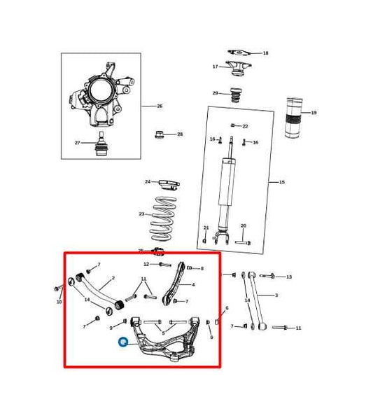 15-22 Jeep Grand Cherokee 4WD Rear RH Suspension Control Arm Set 52124810AG OEM - Alshned Auto Parts