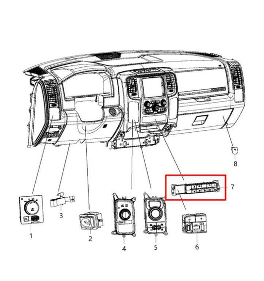14-18 Ram 1500 Laramie Crew Cab Dashboard Multifunctional Heating Control Switch - Alshned Auto Parts
