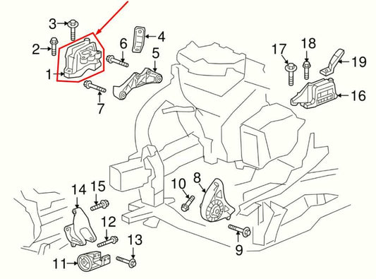 2017-2023 GMC Acadia SLT-1 3.6L AWD Right Side Engine Mount Bracket 84382028 OEM - Alshned Auto Parts