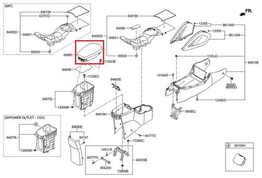 2015-17 Hyundai Veloster Turbo Center Console Armrest Storage Lid 846602V300YNG - Alshned Auto Parts