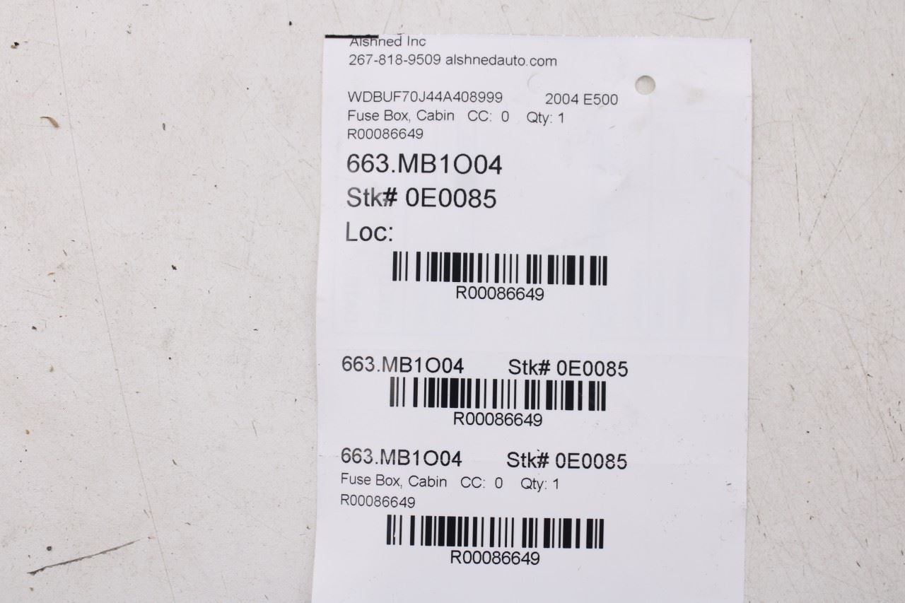 2003-06 Mercedes-Benz E500 5.0L Rear Trunk SAM Module Fuse Relay Junction Block - Alshned Auto Parts