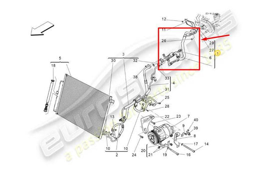 2014-20 Maserati Ghibli 3.0L Air Conditioning Condenser Hose Pipe Line 670007623 - Alshned Auto Parts