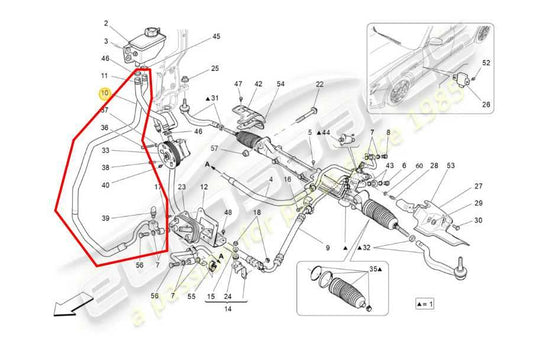 2014-17 Maserati Ghibli Power Steering Hose Between Reservoir and Heat Exchanger - Alshned Auto Parts