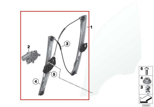 13-16 BMW 328I xDrive SULEV Front LH Door Window Regulator w/ Motor 51337281885 - Alshned Auto Parts