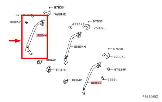 13-19 Nissan Sentra SV Rear RH or LH 2nd Row Seat Belt Retractor 88844-5UD8A OEM - Alshned Auto Parts
