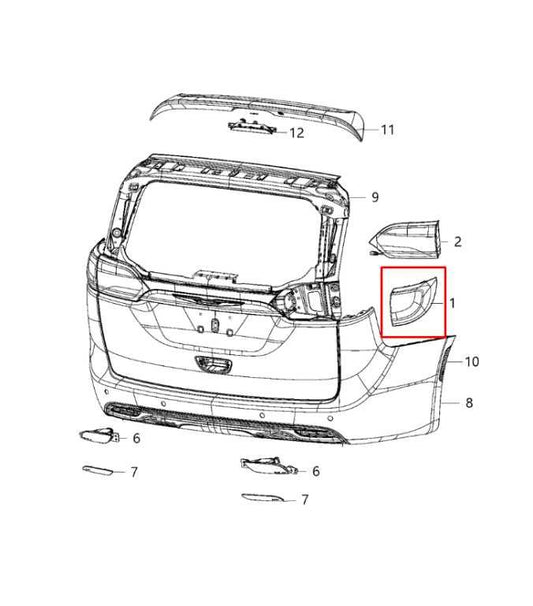 2017-2020 Chrysler Pacifica Limited Rear Left Driver Side Outer Tail Light Lamp - Alshned Auto Parts