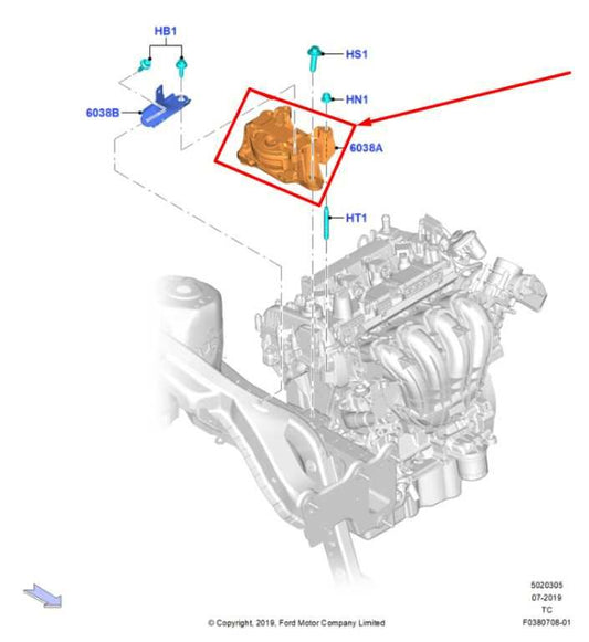 2020-22 Ford Escape SEL 2.0L AWD Front Right Engine Mount Bracket LX61-6F012-JB - Alshned Auto Parts