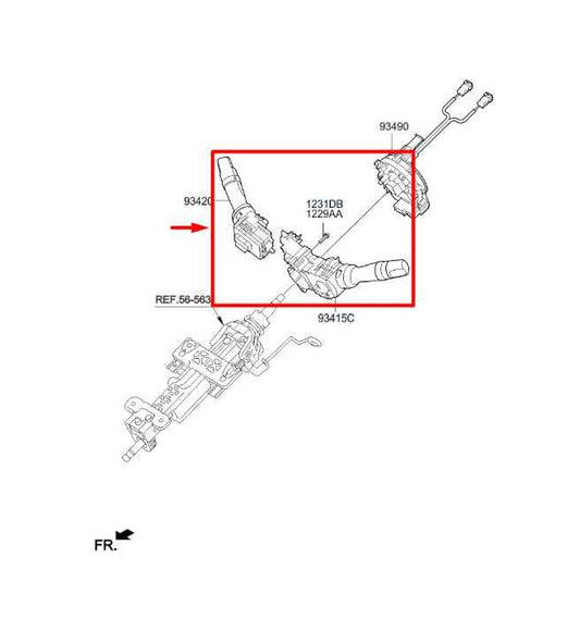 2011-15 Kia Sorento EX Steering Column Turn Signal Wiper Switch 93410-1U110 OEM - Alshned Auto Parts