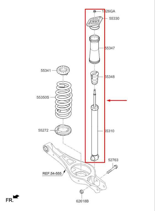 16-20 Kia Optima LX 2.4L FWD Rear Right and Left Shock Strut Absorber 55300D5120 - Alshned Auto Parts
