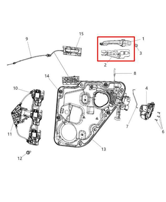 2011-21 Jeep Grand Cherokee Overland Rear Passenger RH Side Door Exterior Handle - Alshned Auto Parts