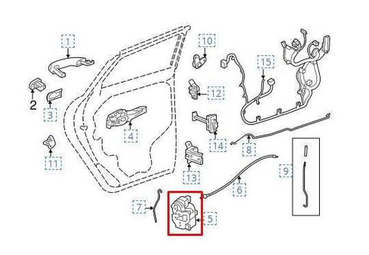 2015-2022 Buick Encore Rear LH Driver Side Door Lock Latch Actuator 13579545 OEM - Alshned Auto Parts