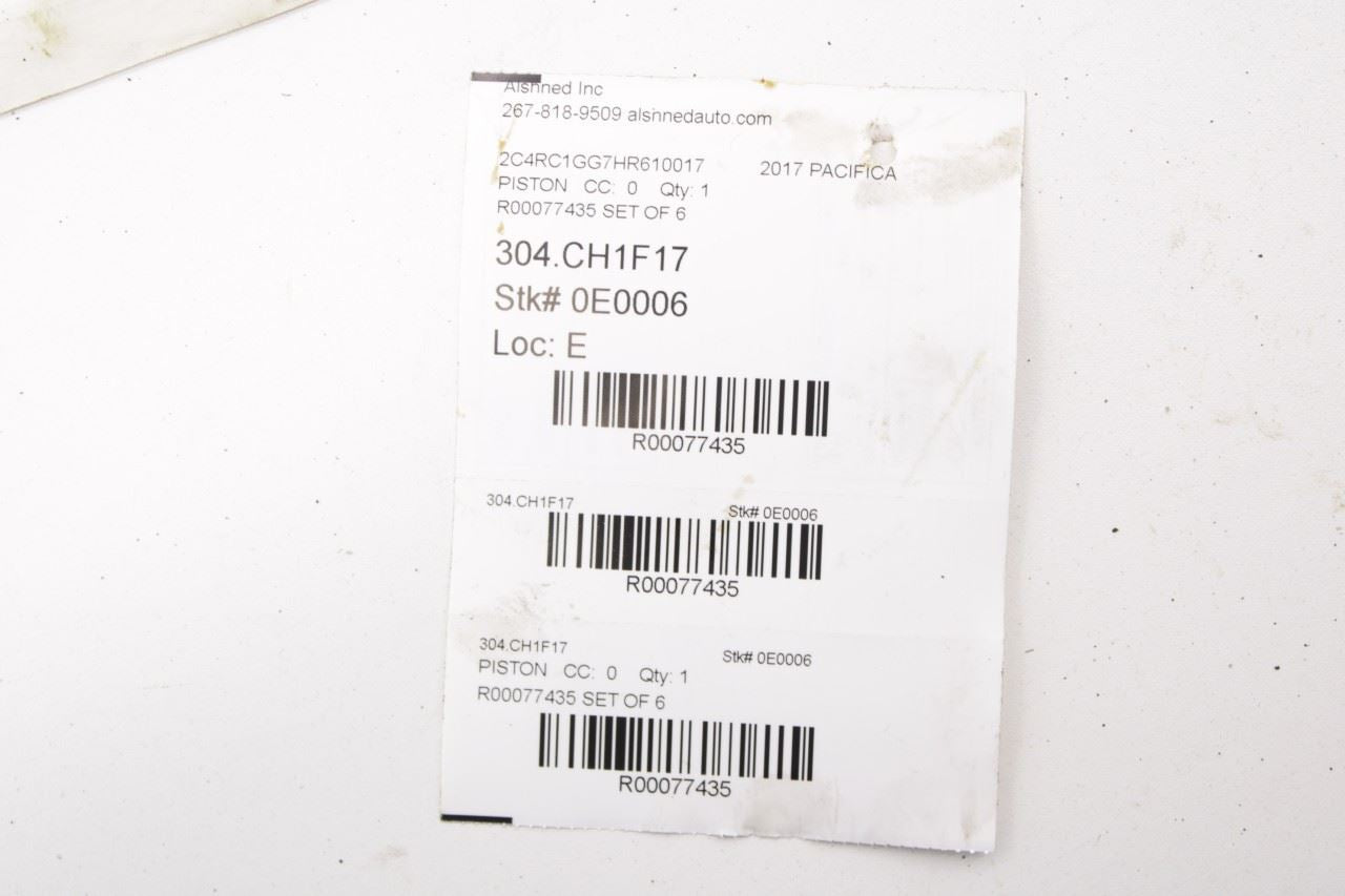 17-24 Chrysler Pacifica Limited 3.6L Engine Piston with Connecting Rod Set of 6 - Alshned Auto Parts