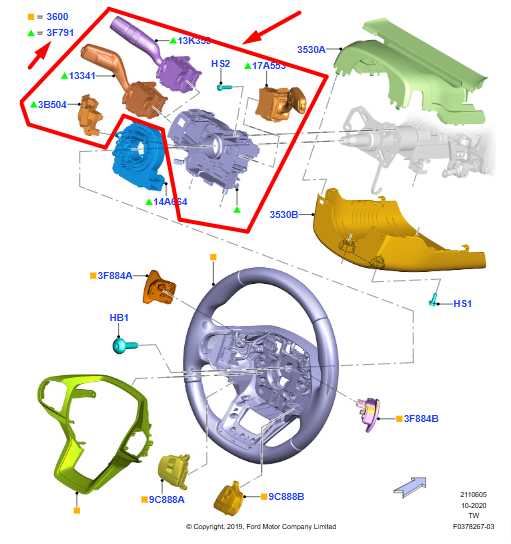 20-25 Ford Explorer Steering Column Turn Signal Wiper Switch LB5T-3B504-AAW OEM - Alshned Auto Parts
