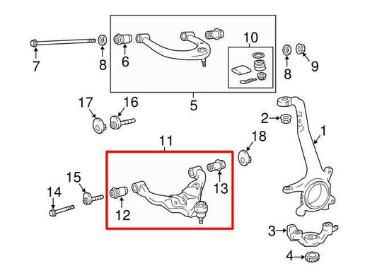 15-23 Toyota Tacoma 4WD Front Right Suspension Lower Control Arm 48068-04060 OEM - Alshned Auto Parts