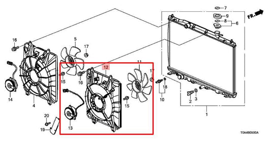 2015-16 Honda CR-V EX-L RH Condenser Cooling Fan Motor Assy 38615-5LA-A01 *ReaD* - Alshned Auto Parts