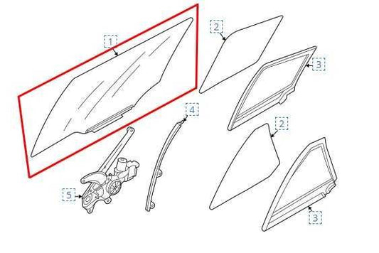 20-2025 Subaru Legacy Premium Rear Left Driver Side Door Window Glass 62011AN01A - Alshned Auto Parts